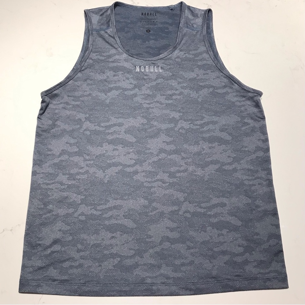 NOBULL Men’s Blue Camo Performance Tank Medium